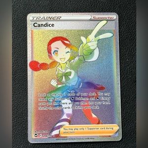 Candice full Art rainbow Pokémon card